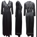 Premium polyester factory directly selling fashion women short sleeve modest patterns Casual black lace Dresses